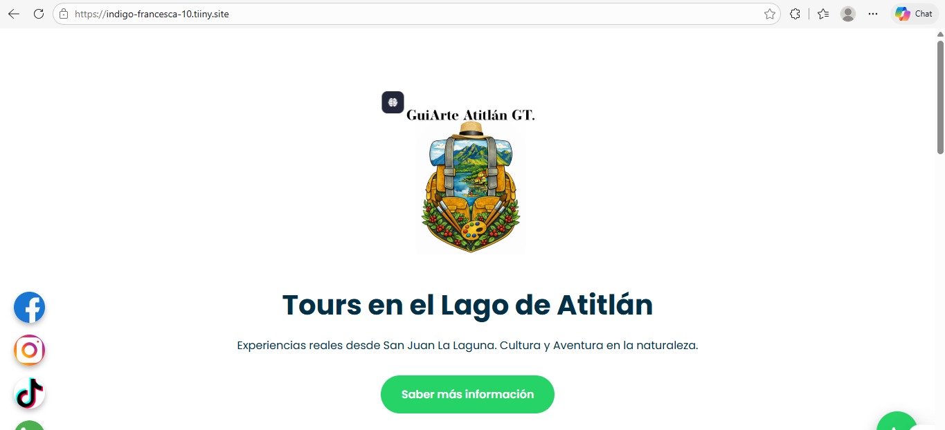 Ejemplo de página web para negocio, vista 2